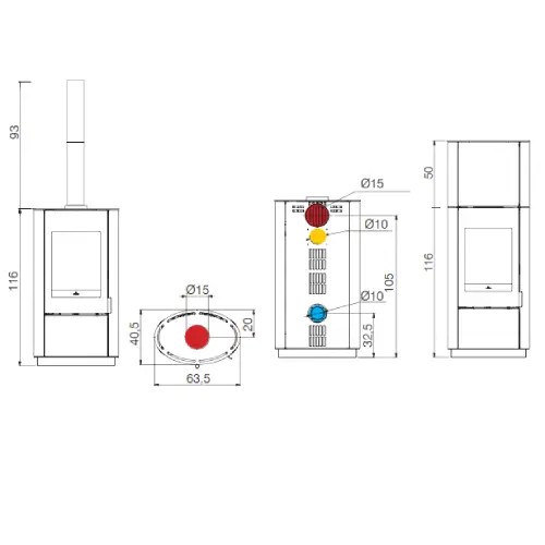 Aperçu: Poêle à bois Edilkamin Krio 6 S-Serie 6,6 kW