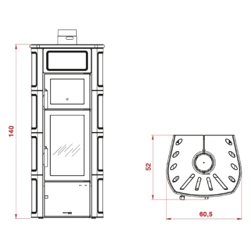 Aperçu: Poêle à bois PALAZZETTI Elisa 9,7 kW avec four