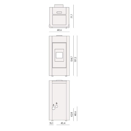 Aperçu: Poêle à granulés Cadel Idro Prince 30 | 28,6 kW hydro