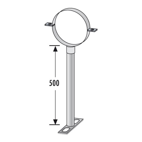 Aperçu: Support pour fixation sol/plafond 500 mm - double paroi - Raab Systèmes DW