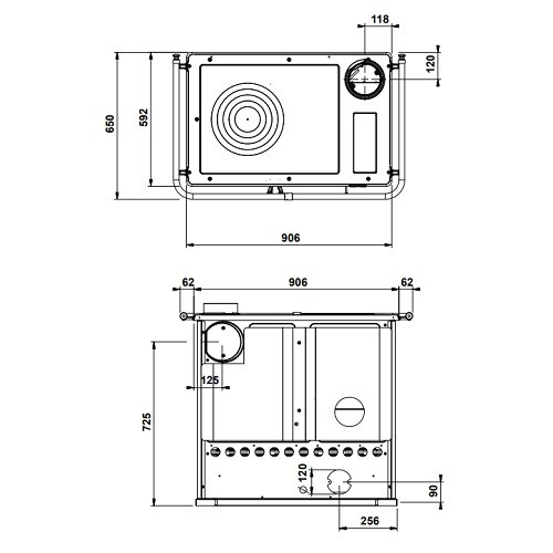 Aperçu: Cuisinière à bois La Nordica Rosa 5.0 - Steel 8,8 kW