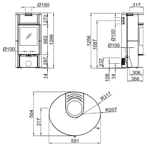 Aperçu: Poêle à bois Spartherm Sino L 5,9 kW