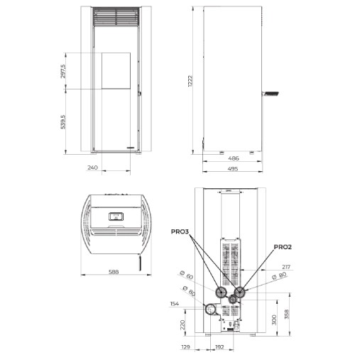 Aperçu: Poêle à granulés Palazzetti Ecofire Clelia 13 kW