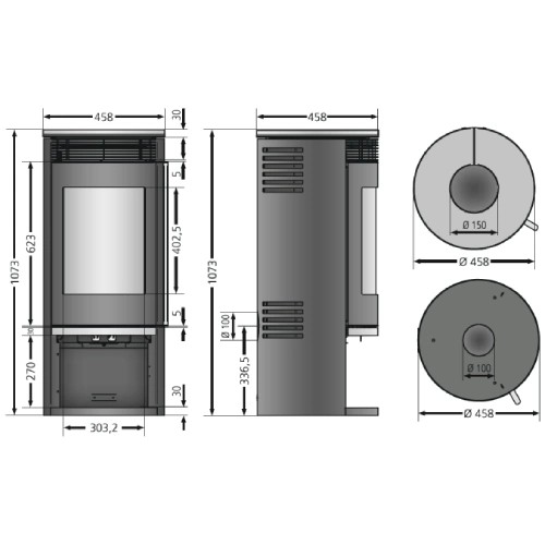 Aperçu: Poêle à bois Oranier Rota Top 2.0 | 5,5 kW