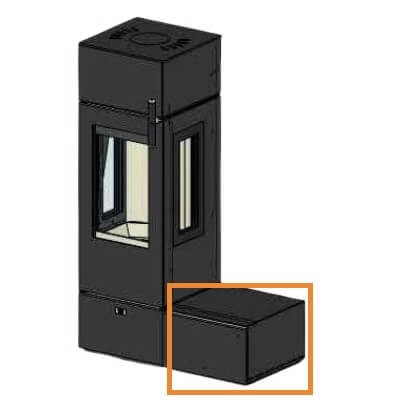 Accessoires de cheminée Cera Design - Élément complémentaire avec tiroir sans revêtement en bois (Santos)