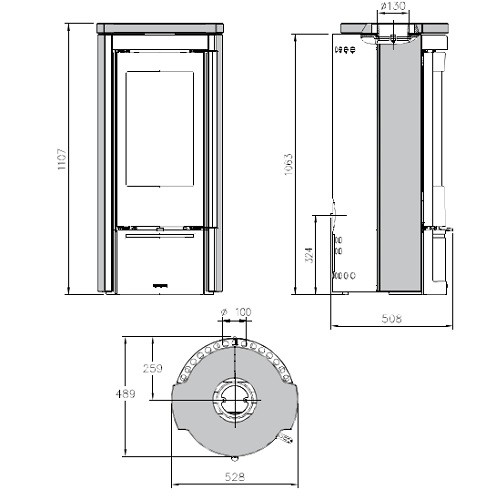 Aperçu: Poêle à bois La Nordica Liù - Pietra 7,5 kW