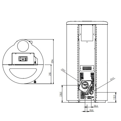 Aperçu: Poêle à granulés Royal Dora Air 80 | 8,2 kW