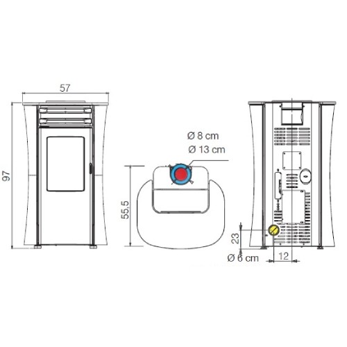 Aperçu: Poêle à granulés Edilkamin Dania Air Tight C Plus 8 kW