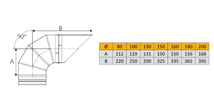 Aperçu: Coude d'évacuation 90° H1 - simple paroi - Schiedel PRIMA PLUS