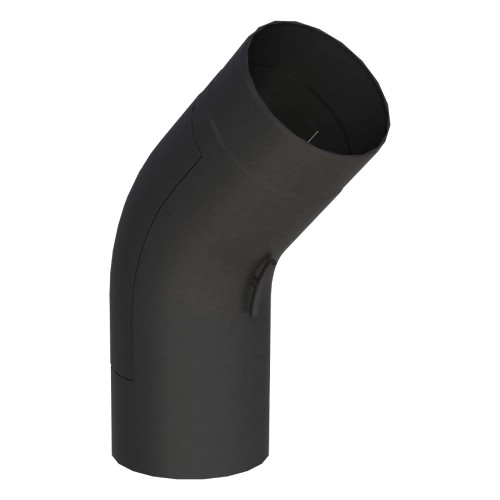 Conduit poêle à bois - Coude 45° noir avec trappe de visite - 150 mm - Tecnovis TEC-Stahl