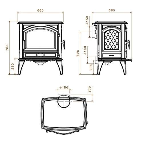 Aperçu: Poêle à bois Dovre 640 WD 10kW