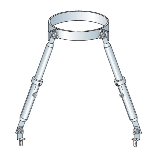 Kit de haubanage télescopique statique jusqu'à 2800 mm - double paroi - Raab Systèmes DW