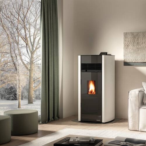 Aperçu: Poêle à granulés Palazzetti Ecofire Bianca Lux 9 kW