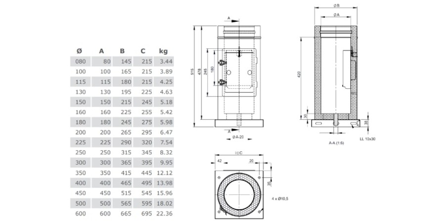 Aperçu: Élément d‘inspection design avec plaque de base intégrée et purge (pour l'extérieur) - double paroi - Tecnovis TEC-DW-CLASSIC