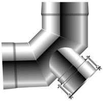 Coude 87° (90°) avec couvercle conique - double paroi - Schräder Future DW