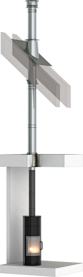 Conduit de cheminée inox double paroi - Kit intérieur TEC-DW-Standard - Ø250mm