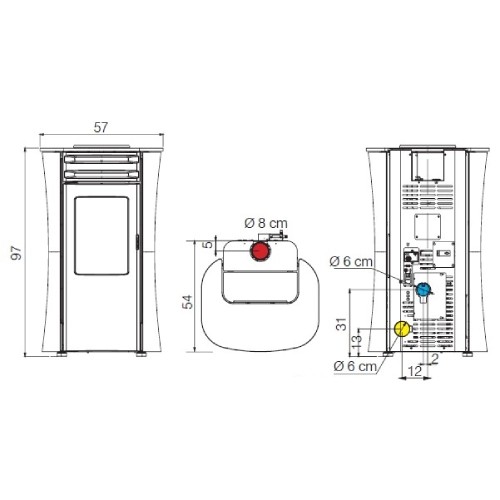 Aperçu: Poêle à granulés Edilkamin Dania Air Tight Plus 8 kW