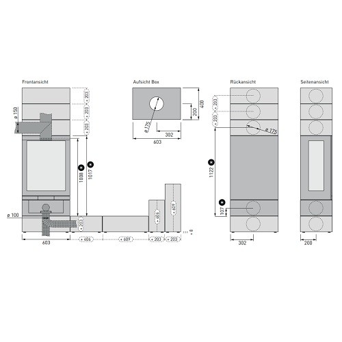 Aperçu: Poêle à bois Skantherm Brennkammer Elements 603 3S 10kW