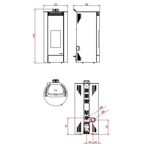 Aperçu: Poêle à granulés Palazzetti Ecofire Melita 8 kW