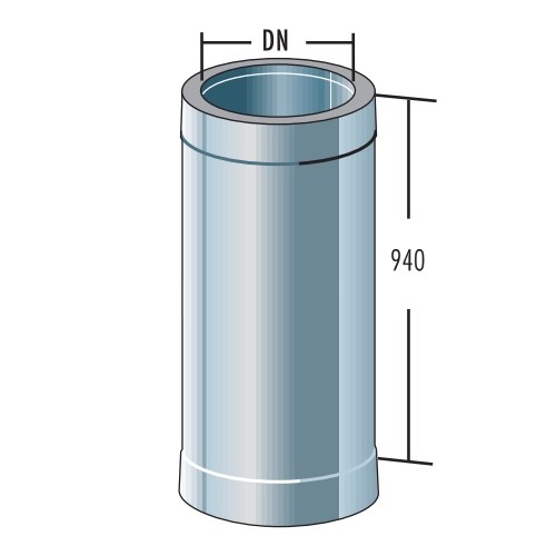 Aperçu: Elément tubulaire 1000 mm - double paroi - Raab DW-Alkon