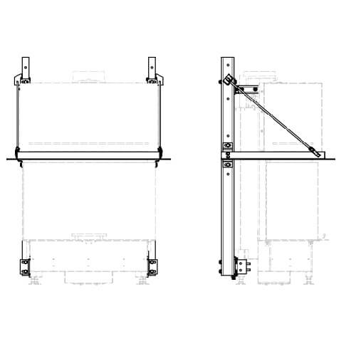 Accessoires cheminée Schmid - Système de cadre de support comprenant un cadre de support pour Ekko U 84(34) h