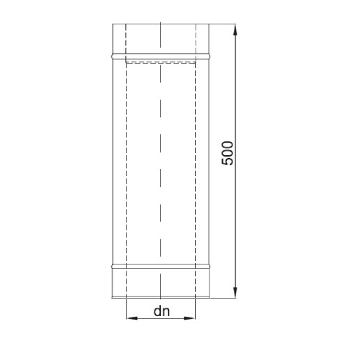 Aperçu: Élément droit 500 mm - double paroi - Reuter DW-GREEN