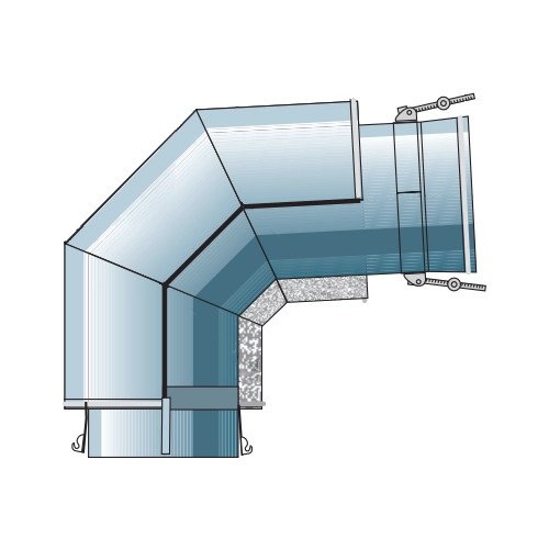 V-Coude 87° (pour ligne de jonction étanche) - double paroi - Raab DW-Alkon