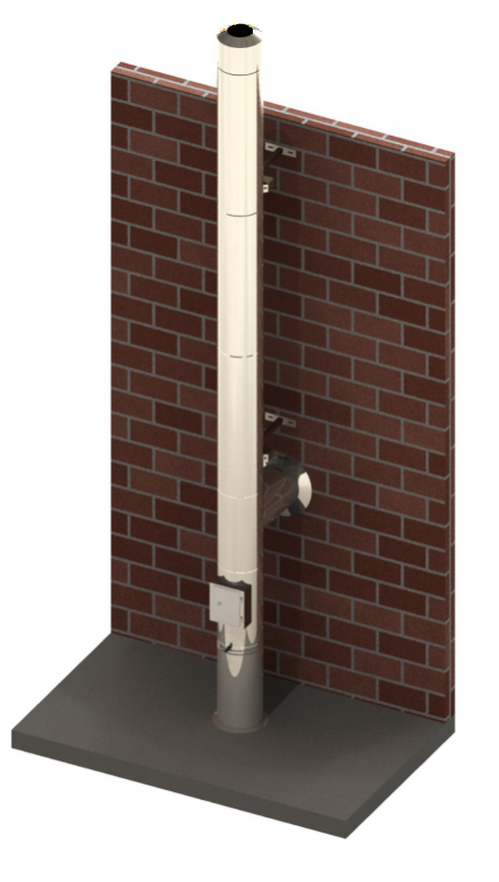 Conduit de cheminée double paroi inox - Kit extérieur TEC-DW-DESIGN - Ø130mm