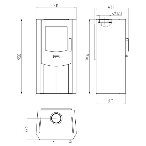 Aperçu: Poêle à bois Wamsler SAM 6 kW