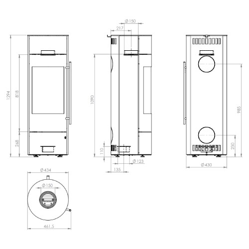 Aperçu: Poêle à bois Olsberg Tipas PowerBloc! Compact 4 kW étanche