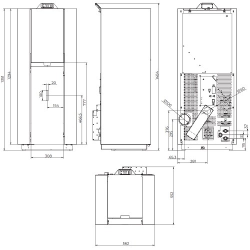 Aperçu: Poêle à granulés Royal Idro Wall 20 | 19,7 kW hydro