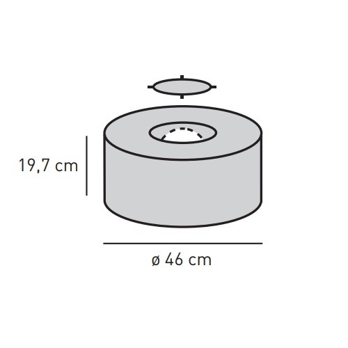 Accessoires cheminée Skantherm - Boîte technique, Ø 46 cm, ouverture arrière de raccordement, pour Elements ronde