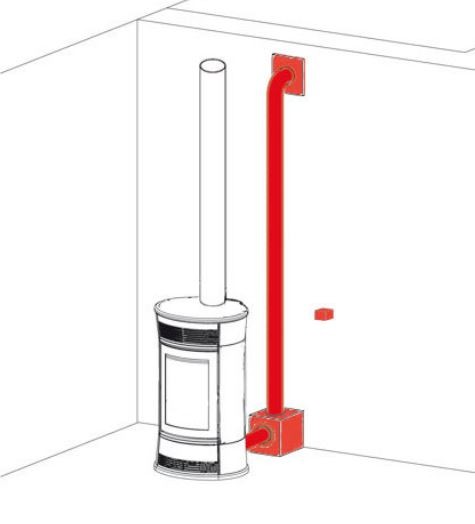 Accessoires Edilkamin -Kit diffuseur d'air pour canalisation d'air chaud dans la pièce adjacente