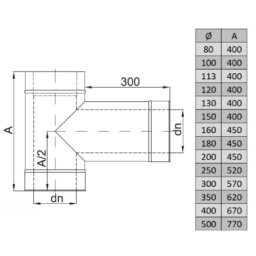 Aperçu: Té 90° avec douille longue - double paroi - Reuter DW-GREEN