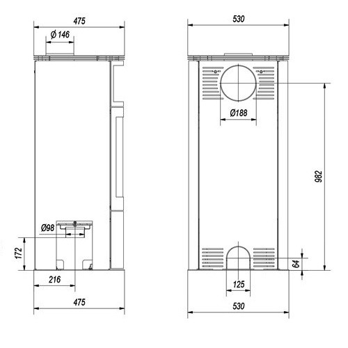 Aperçu: Poêle à bois Fram Stefanie 6 kW