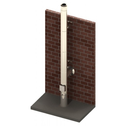 Conduit de cheminée double paroi inox - Kit extérieur TEC-DW-DESIGN - Ø 130 mm