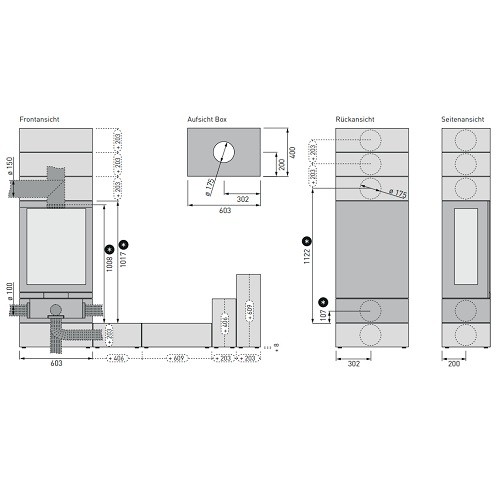 Aperçu: Poêle à bois Skantherm Brennkammer Elements 603 2S 9kW