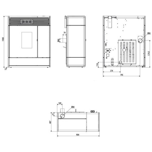 Aperçu: Poêle à granulés MCZ AKI Hydromatic 24 M2+ 24,2 kW