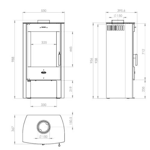 Aperçu: Poêle à bois Fireplace Tuvalu 6 kW