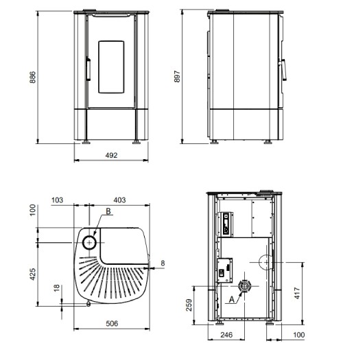 Aperçu: Poêle à granulés La Nordica Extraflame Angy Top 7 kW