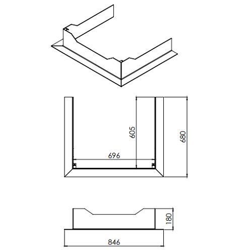 Accessoires cheminée à gaz DRU - Cadre de support pour Maestro 60/3 RCH / Tall RCH