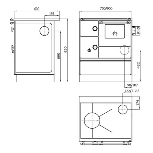 Aperçu: Cuisinière à bois Wamsler Westminster poêle à combustible solide K 176 A/90 | 5 kW