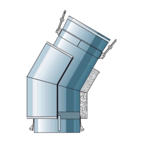 V-Coude 30° (pour ligne de jonction étanche) - double paroi - Raab DW-Alkon