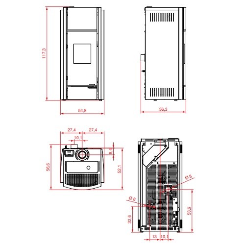 Aperçu: Poêle à granulés PALAZZETTI Ecofire Julie US 12 kW