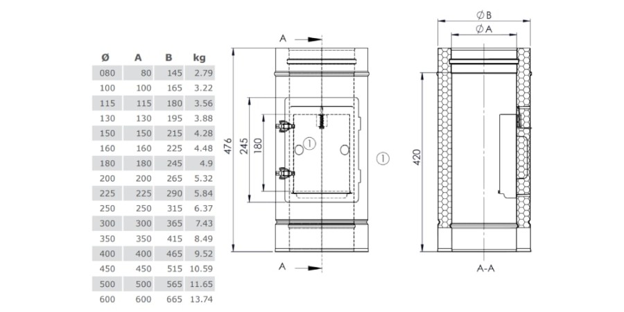 Aperçu: Élément d‘inspection design (pour l'extérieur) - double paroi - Tecnovis TEC-DW-CLASSIC