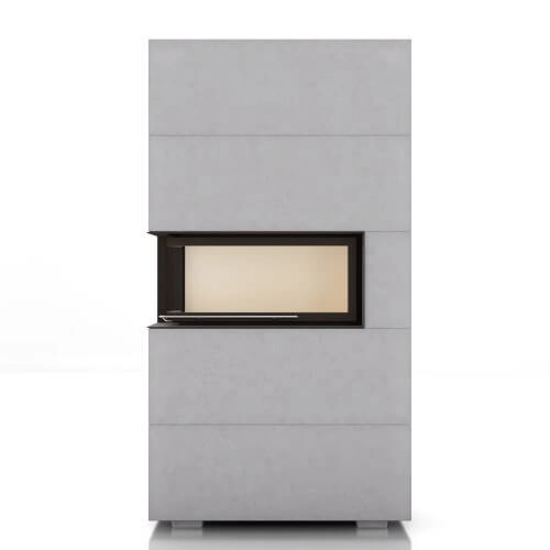 Foyer modulaire Brunner BSK 07, cheminée d'angle 10 kW haut, porte coulissante