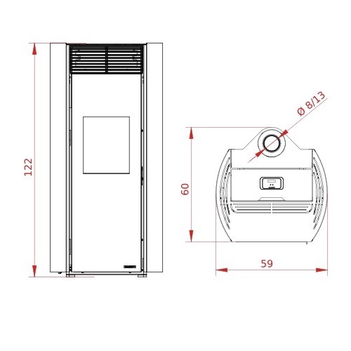 Aperçu: Poêle à granulés Palazzetti Ecofire Clelia TC US 9,3 kW