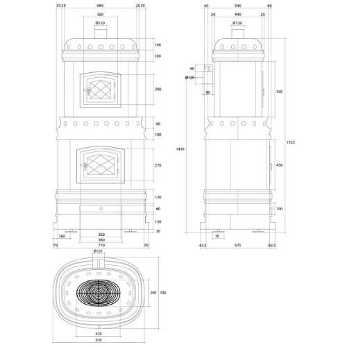 Aperçu: Poêle à bois Sergio Leoni Viennese 14,6 kW