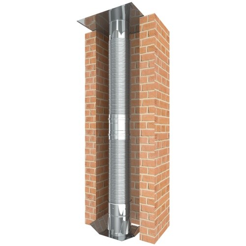 Aperçu: Tubage inox flexible double peau - rénovation de conduit maçonné - Ø160mm