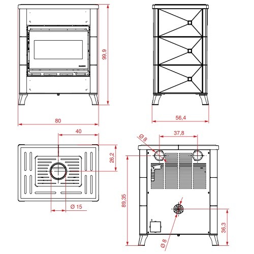 Aperçu: Poêle à bois PALAZZETTI Elsa Star 6kW